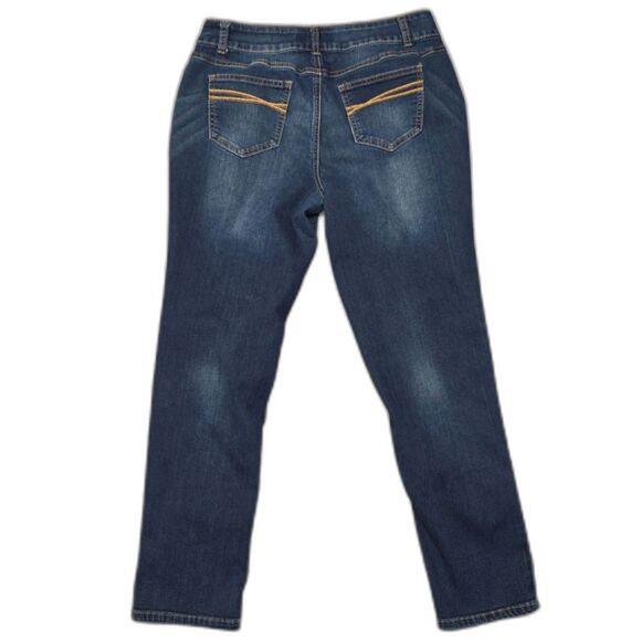 Cato Premium Contemporary Skinny Kick Straight Leg Dark Wash Jeans Size 12 - Picture 5 of 6
